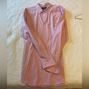 PMS106 - Polo Ralph Lauren, Men's TALL, pink/white, classic, button down, 2XT.